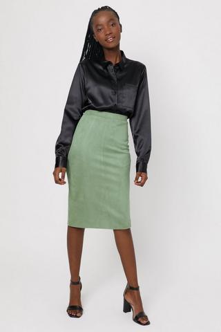 Bodycon midi shop skirt with zip