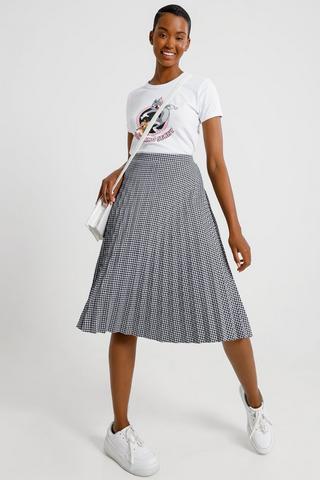 Pleated midi skirt outlet gray