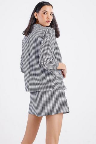 Check Pleated A-line Skirt