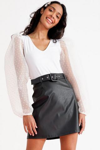Pleather Mini Skirt