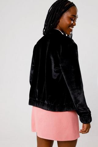 Velour Bomber Jacket