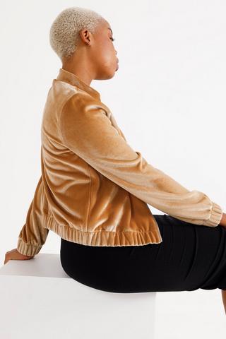 Velour Bomber Jacket