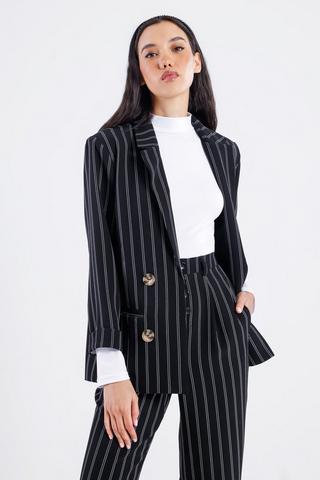 Pin Stripe Double Breasted Blazer