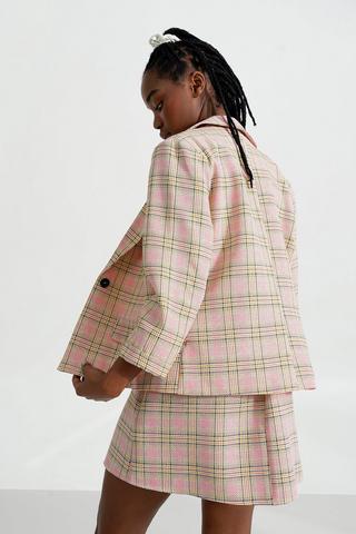 Check Double Breast Blazer