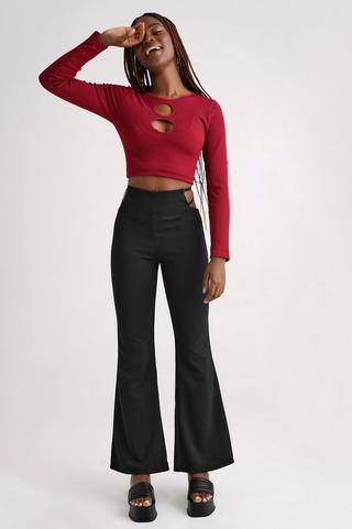 High waisted clearance flare leg pants