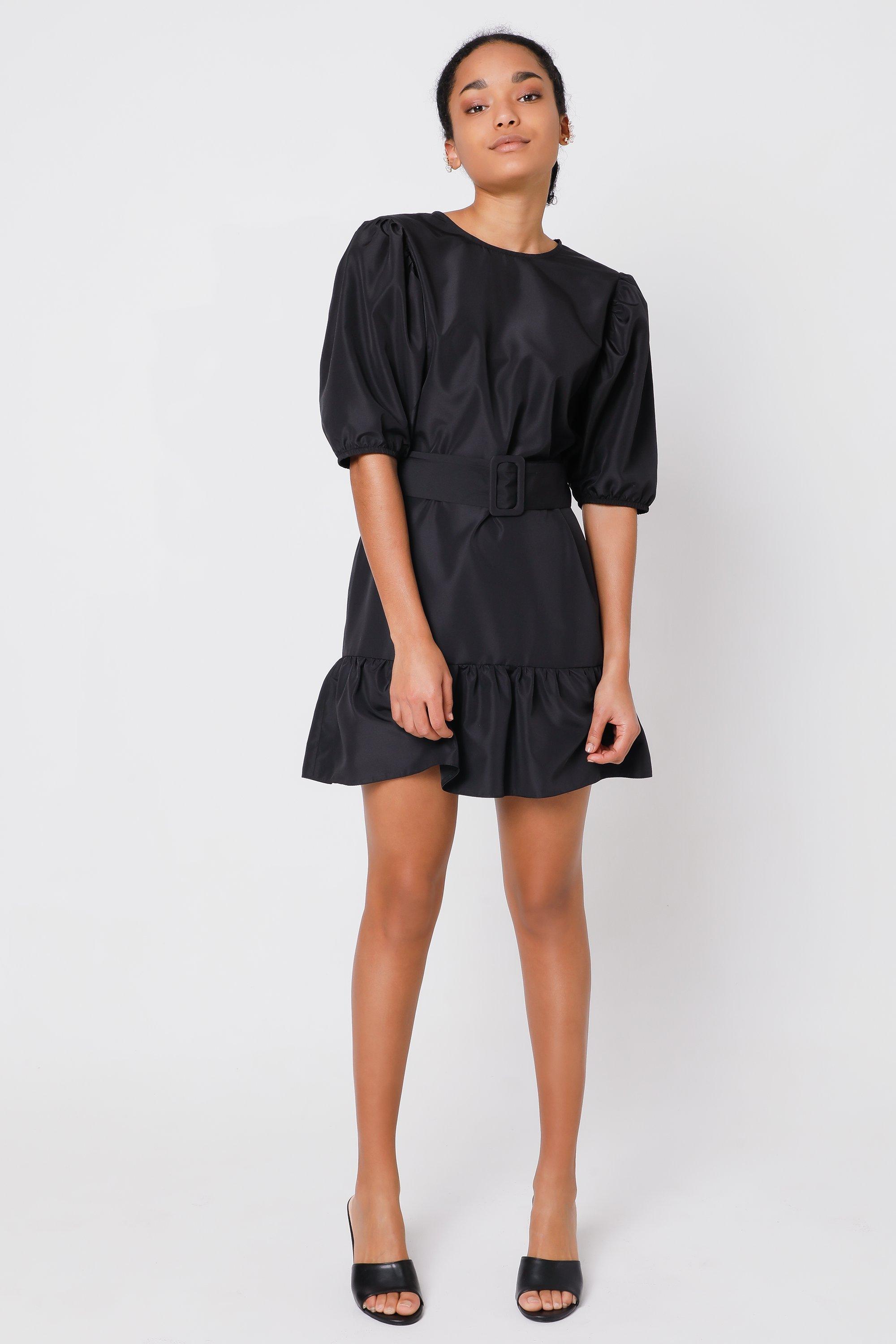 Black puff sleeve dress hot sale zara