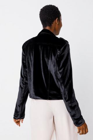 Velour Biker Jacket