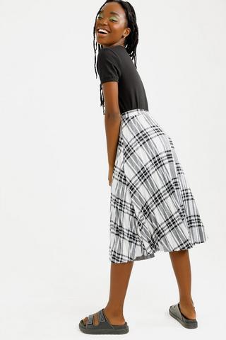 Check hotsell midi skirt