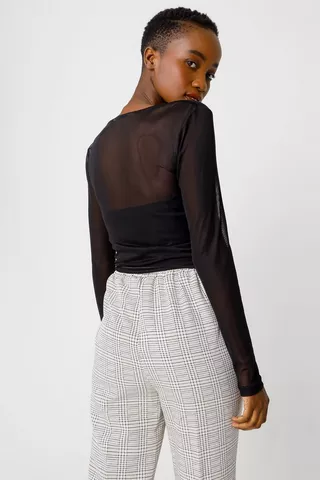 Ruched Tie Front Top