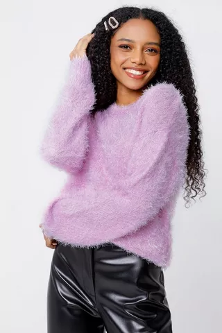 Cut Out Fluffy Pullover