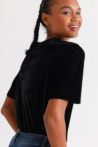 Embellished Velour Top