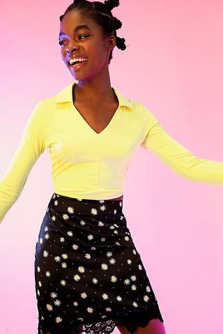 Collared Crop Top