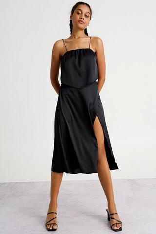 Wrap Tie Up Midi Skirt