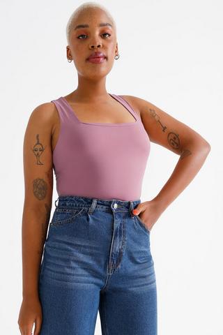Square Neck Strappy Bodysuit