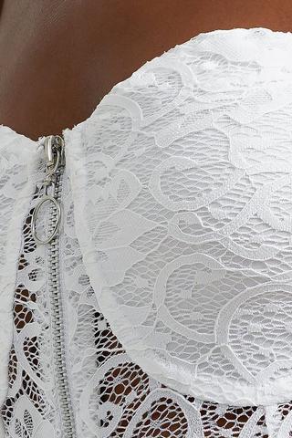 Lace Bustier Zip Up Bandeau