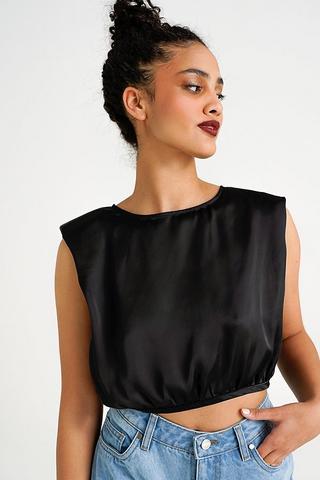 Satin Tie Back Top