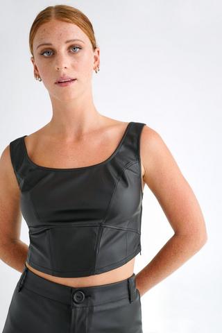 Pleather Corset Top