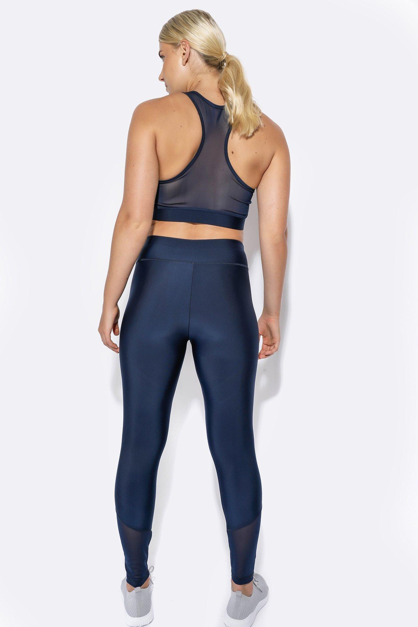 ML-35133, Mesh Inset Wet Look Leggings