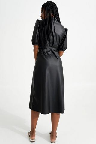 Pleather Shirt Dress