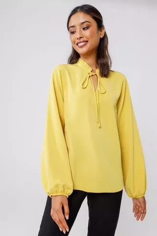 Tie Front Slouchy Blouse