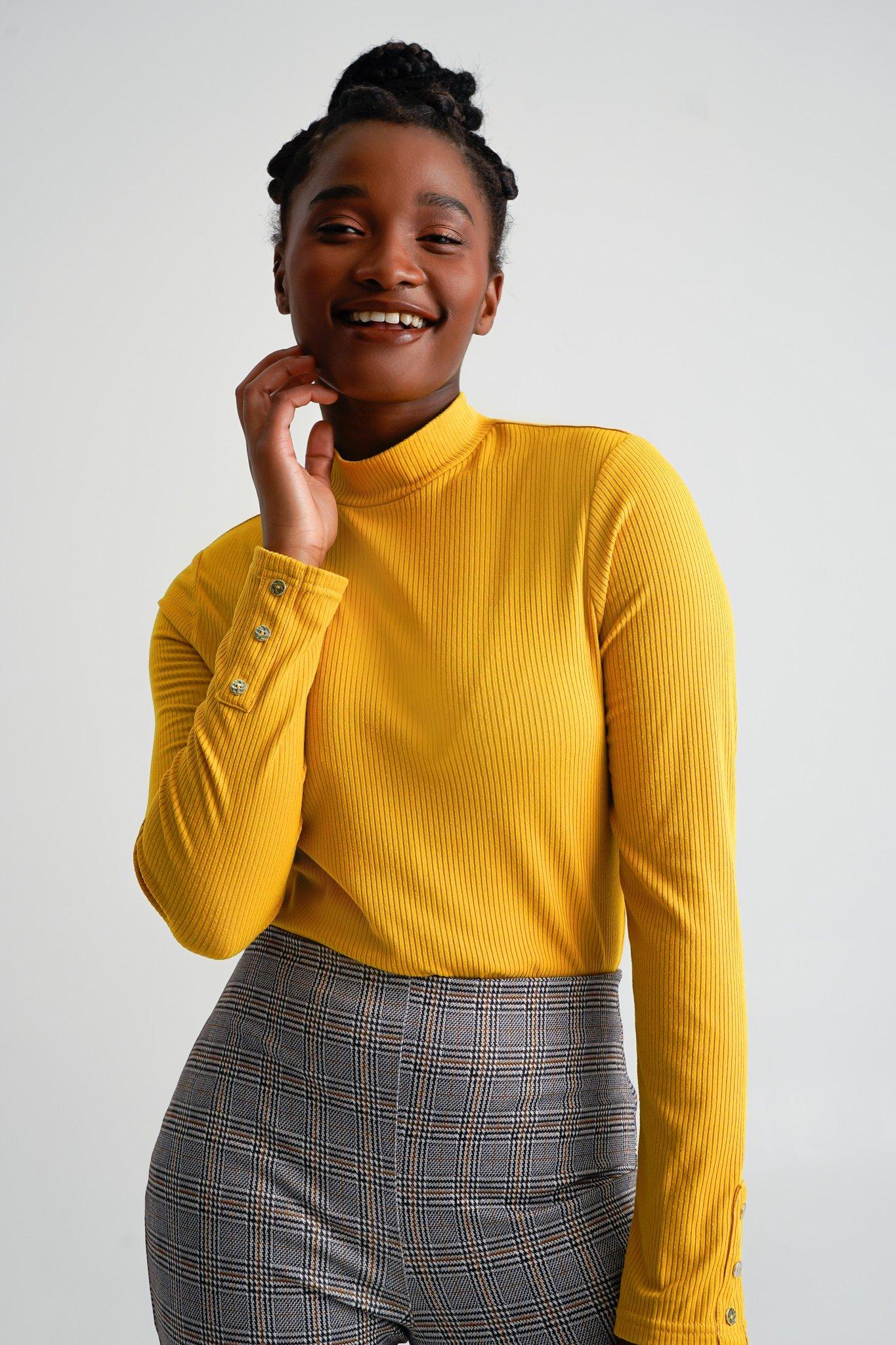 Yellow turtle store neck top