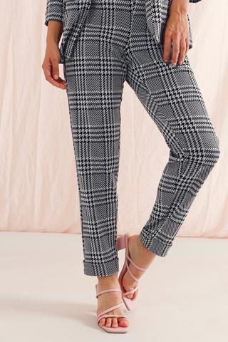Houndstooth Tapered Pants