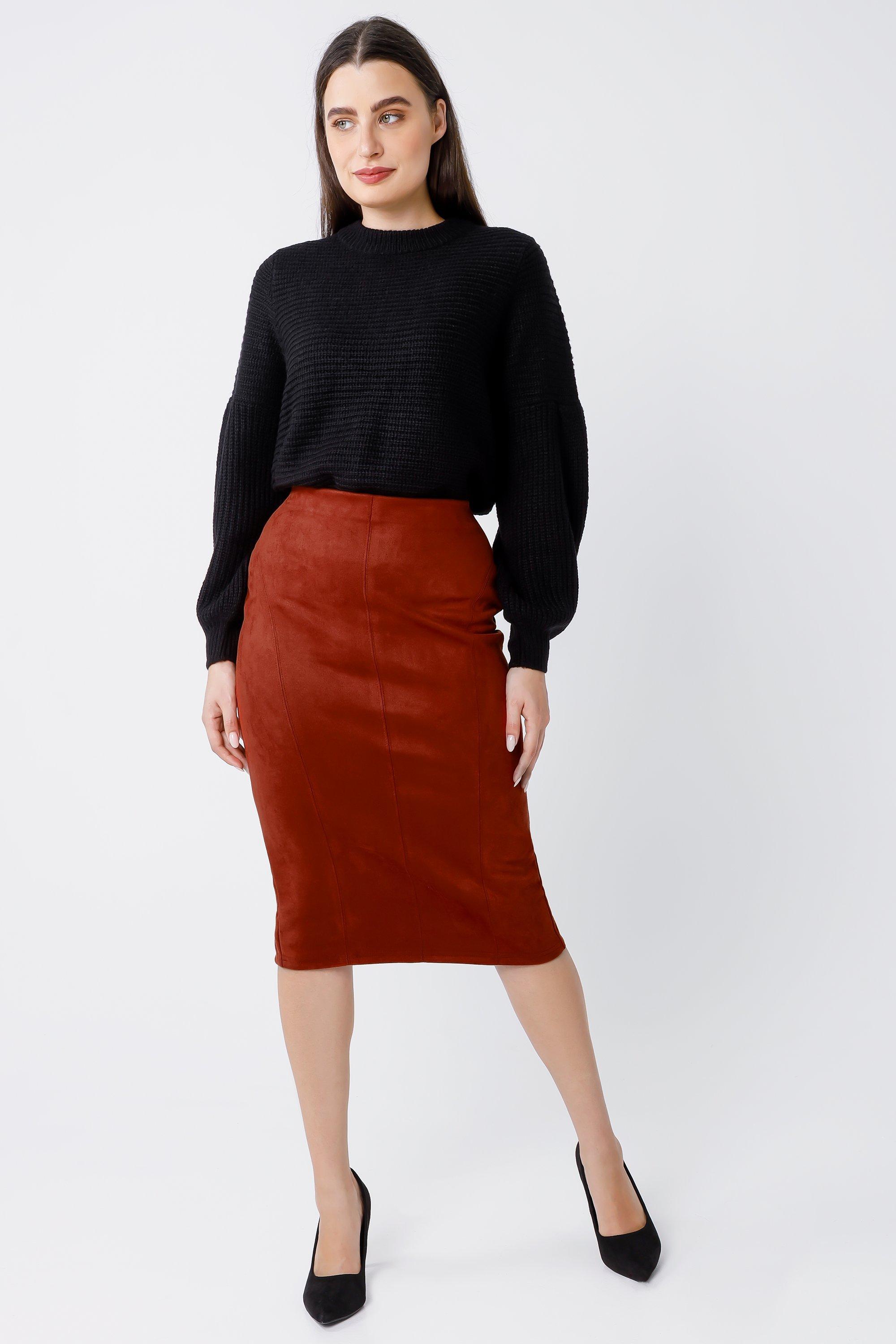 Suede Bodycon Skirt