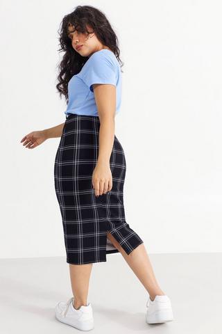 Bodycon check skirt best sale