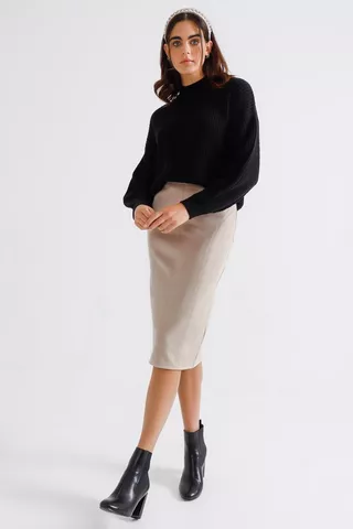 Suede Bodycon Skirt