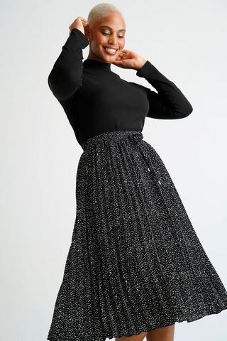 Pleated Midi Skirt