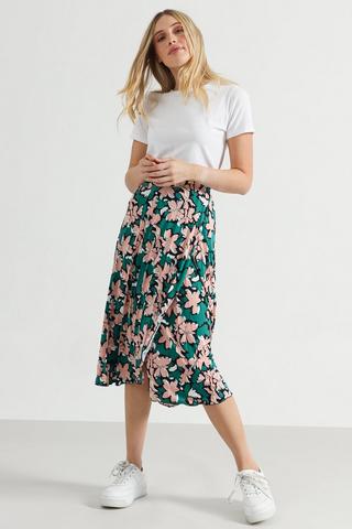 Pleated Wrap Skirt