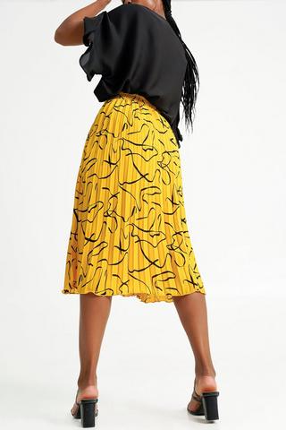 Floral Pleated Midi Skirt