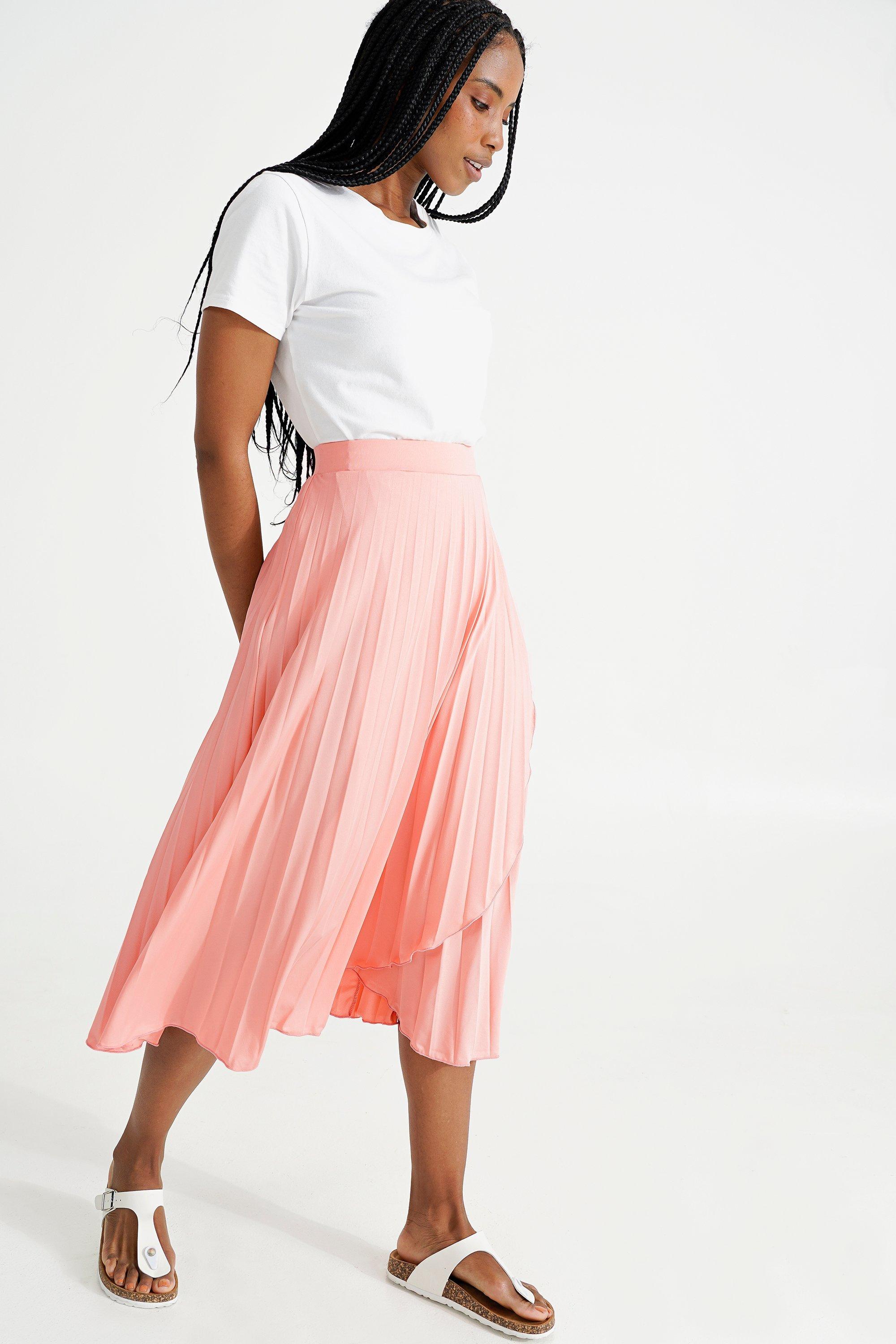 Pleated Wrap Skirt