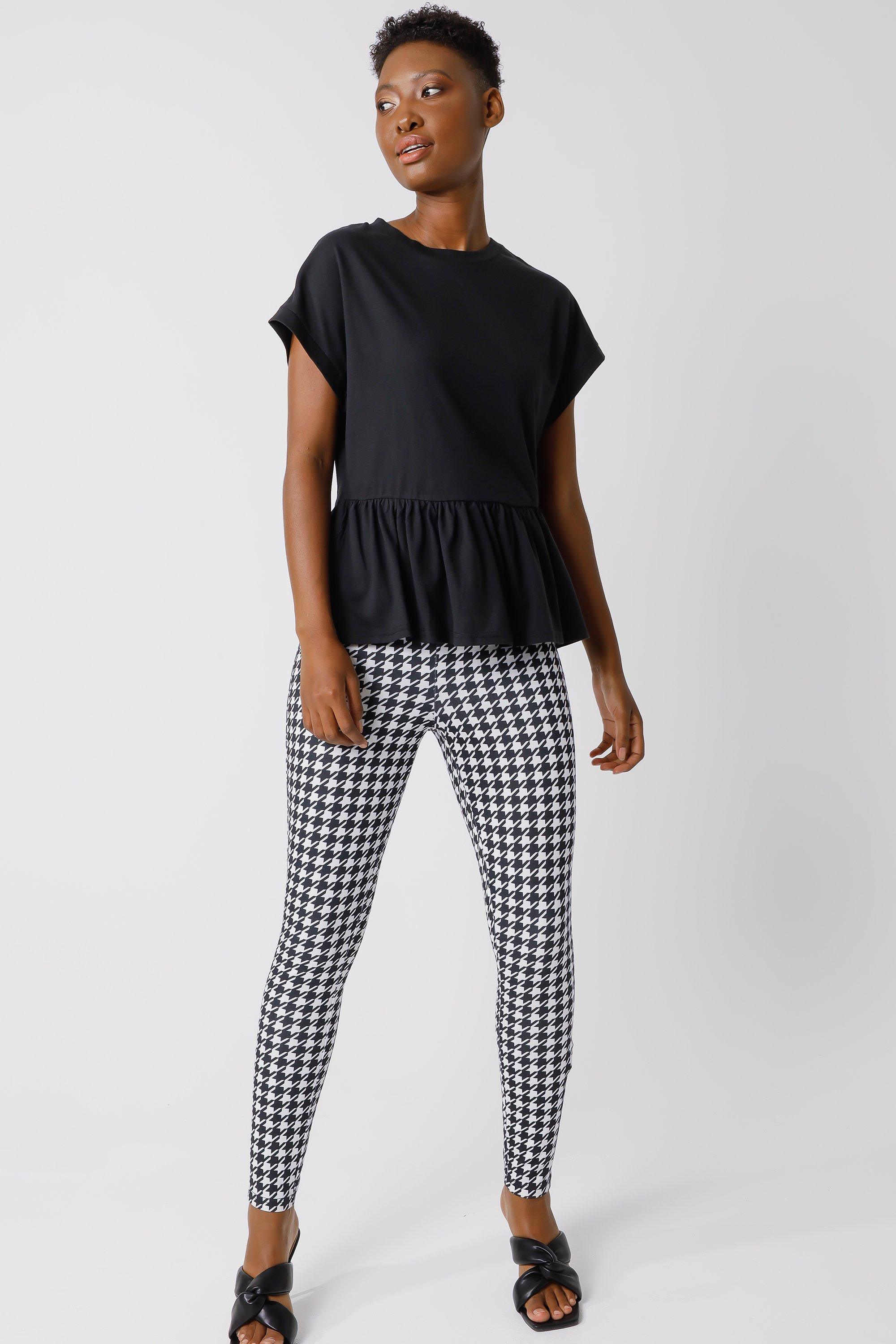 SANCTUARY Womens Brown Houndstooth Cropped Leggings