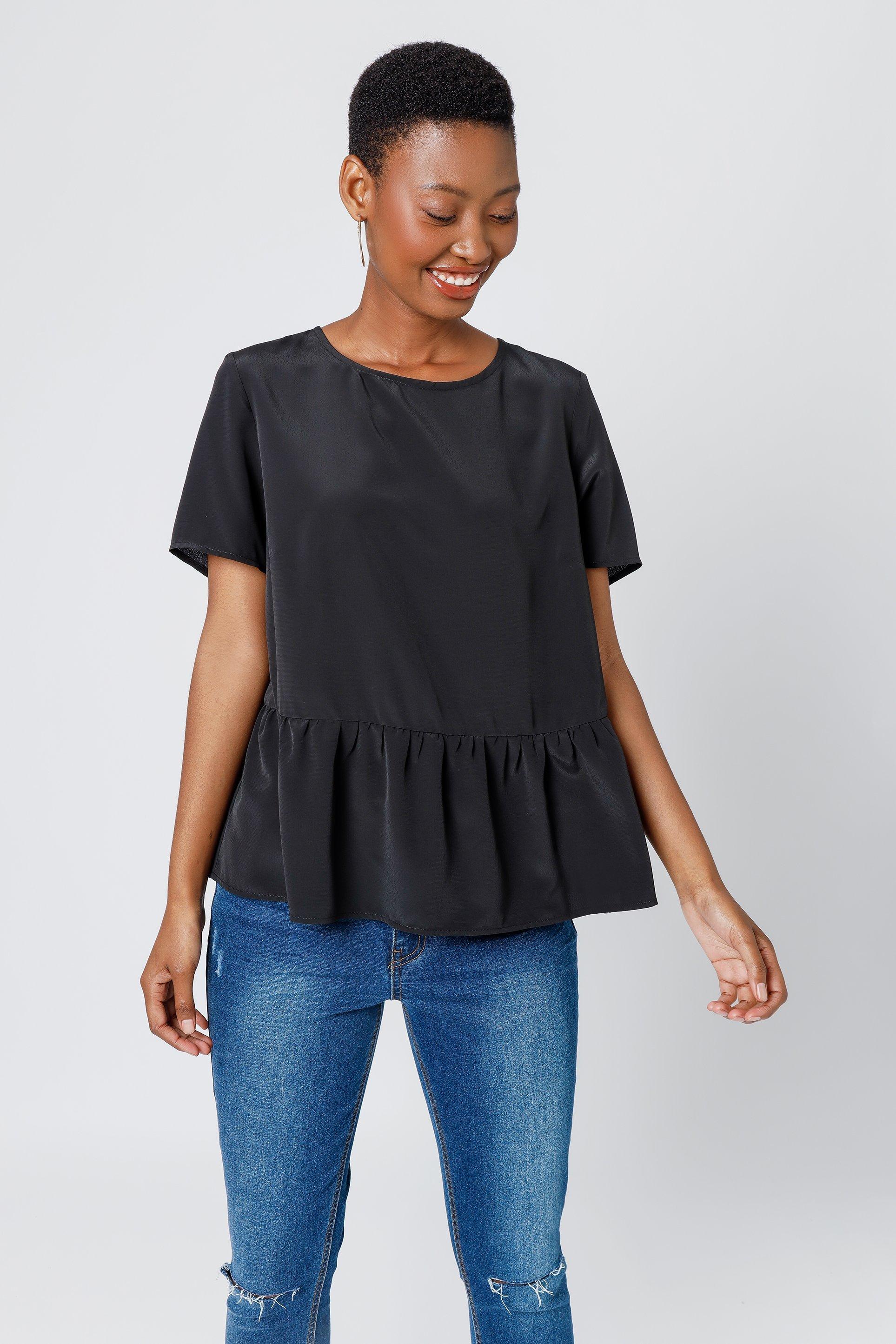 H&m black peplum outlet top