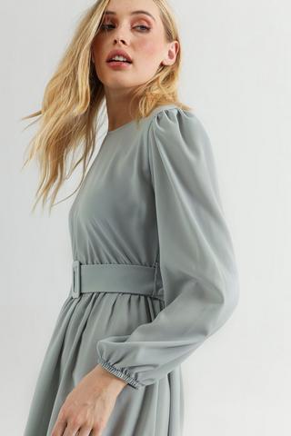 Drop Waist Belted Dress