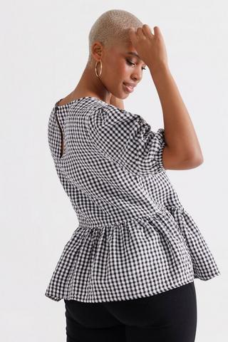 Peplum Puff Sleeve Top