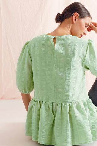 Peplum Puff Sleeve Top