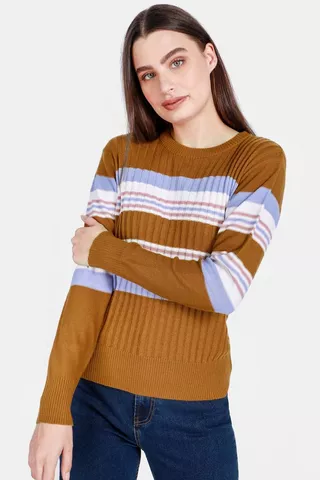 Stripe Ribbed Pullover