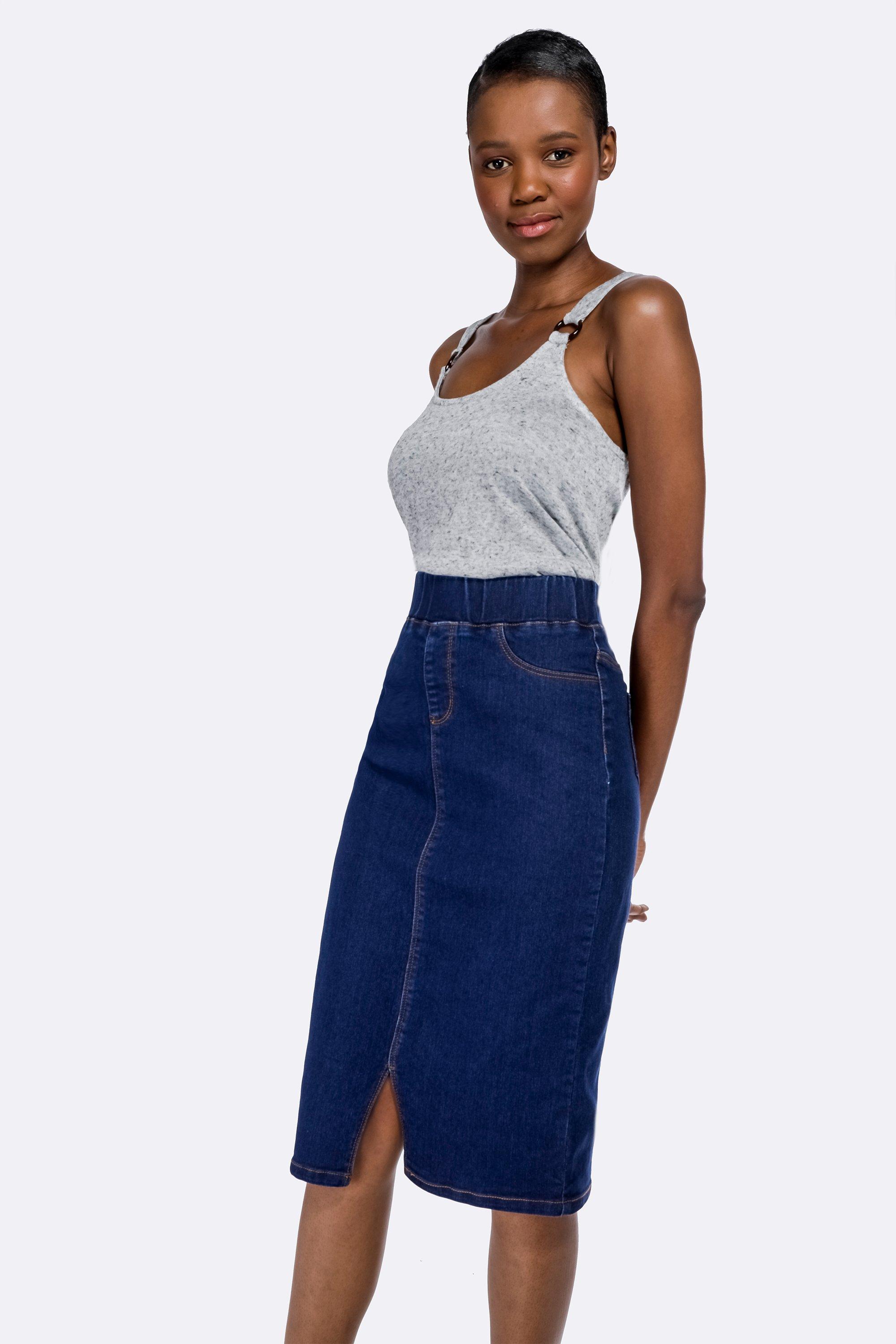 Denim Pencil Skirt 8614