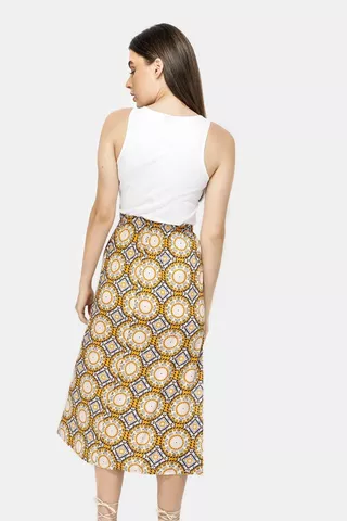 Pattern Midi Skirt
