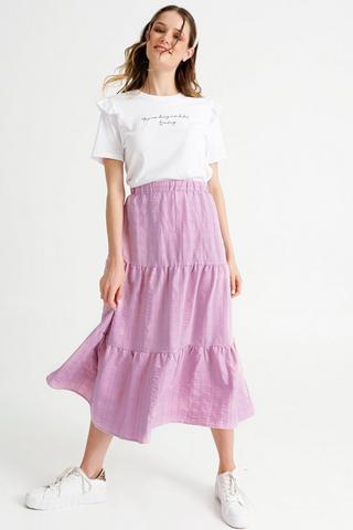 Tiered Midi Skirt