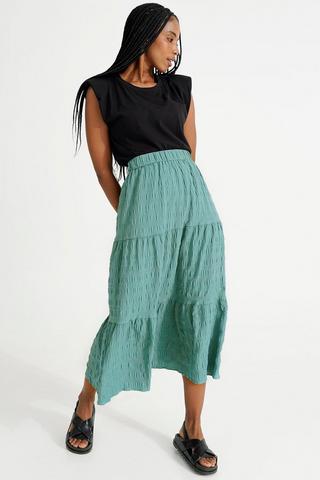 Tiered Midi Skirt