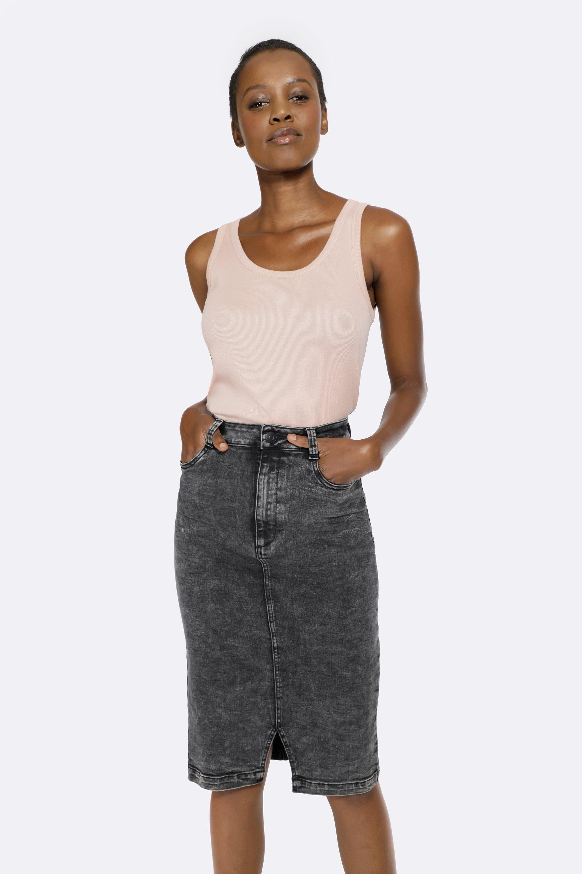 Denim pencil shop skirt zara