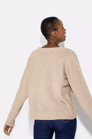 Chenille Cable Pullover