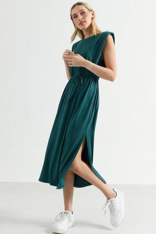 Padded Shoulder Dress