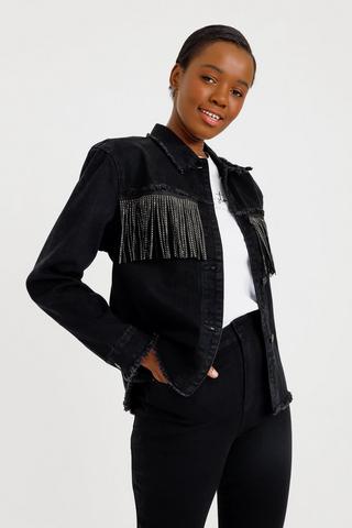 Diamante Tassel Rider Jacket