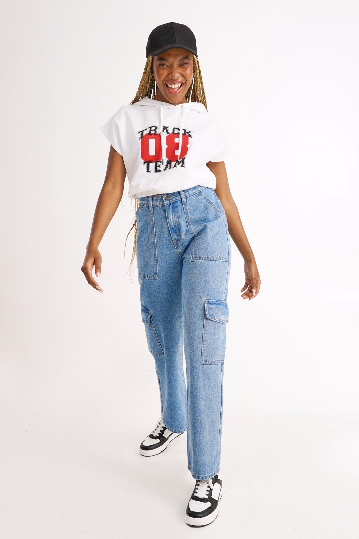 Wide Leg Cargo Denims