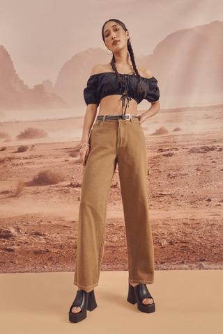 Wide Leg Cargo Denim