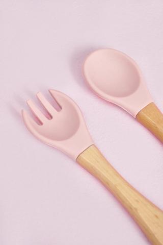 MRP Baby Silicone + Wood Cutlery Set